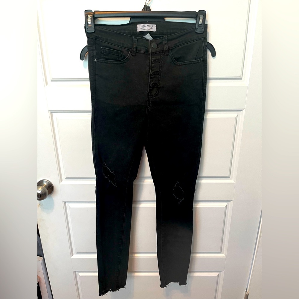 Judy Blue Black Distressed Skinny Jeans